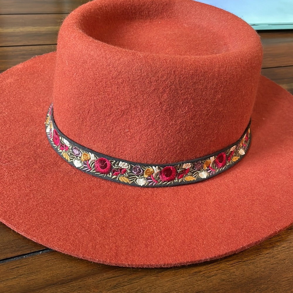 Lucky Brand Rust Boho Felt Hat